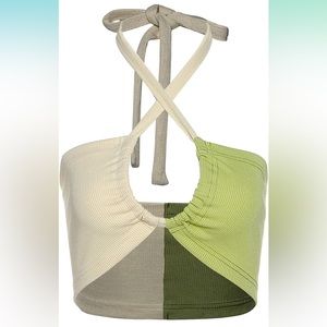 Halter Criss Cross Crop Top